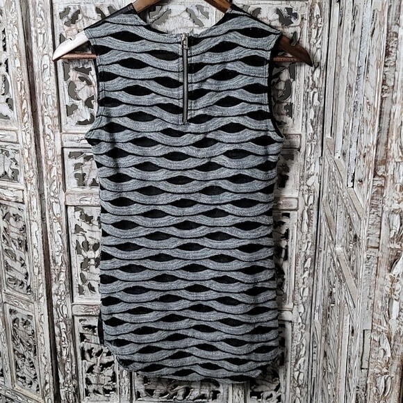 Twenty Y2k Leather Trim Knit Top Black and Grey Size Small - Picture 3 of 8